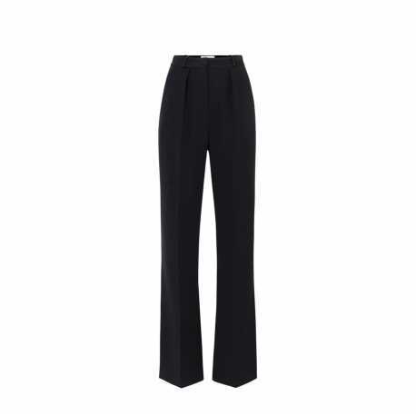 Pantalon large bande satin Noir Elisabetta Franchi Femme PA126 110 Strasbourg Boutique Online Mode Créateur 