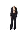 Pantalon large bande satin Noir Elisabetta Franchi Femme PA126 110 Strasbourg Boutique Online Mode Créateur 