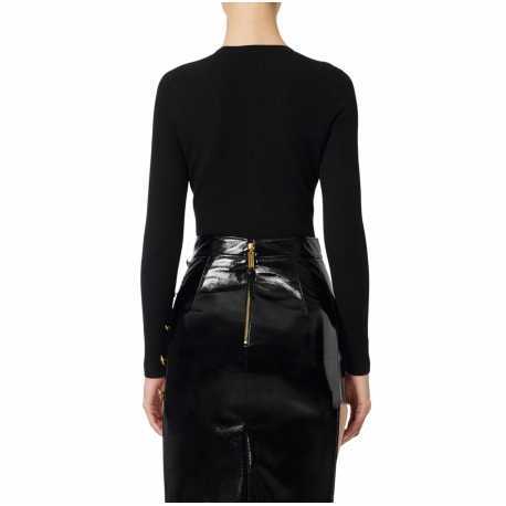 Pull v boutons noir Elisabetta Franchi Femme MK12B EA4 110 Strasbourg Boutique Online Mode Créateur 