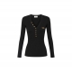 Pull v boutons noir Elisabetta Franchi Femme MK12B EA4 110 Strasbourg Boutique Online Mode Créateur 