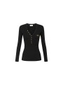Pull v boutons noir Elisabetta Franchi Femme MK12B EA4 110 Strasbourg Boutique Online Mode Créateur 