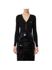 Pull v boutons noir Elisabetta Franchi Femme MK12B EA4 110 Strasbourg Boutique Online Mode Créateur 