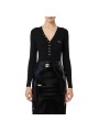 Pull v boutons noir Elisabetta Franchi Femme MK12B EA4 110 Strasbourg Boutique Online Mode Créateur 