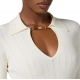 Polo col bijoux milk rayé uni Elisabetta Franchi Femme MK09B DZ9 Strasbourg Boutique Online Mode Créateur 