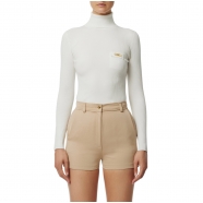 Pull col roulé boutons poignets écru Elisabetta Franchi Femme MK11B 360 Strasbourg Boutique Online Mode Créateur 
