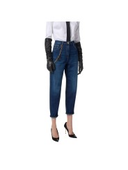 Jeans large brut délavé chaines bijoux Elisabetta Franchi Femme PJ14D 104 Strasbourg Boutique Online Mode Créateur 