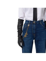 Jeans large brut délavé chaines bijoux Elisabetta Franchi Femme PJ14D 104 Strasbourg Boutique Online Mode Créateur 