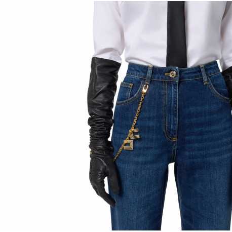 Jeans large brut délavé chaines bijoux Elisabetta Franchi Femme PJ14D 104 Strasbourg Boutique Online Mode Créateur 