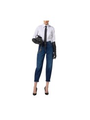 Jeans large brut délavé chaines bijoux Elisabetta Franchi Femme PJ14D 104 Strasbourg Boutique Online Mode Créateur 