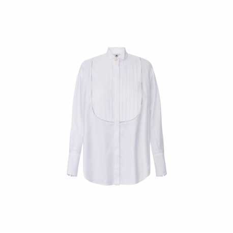 Chemise coton plastron blanc col cassé Elisabetta Franchi Femme CA110 100 Strasbourg Boutique Online Mode Créateur 
