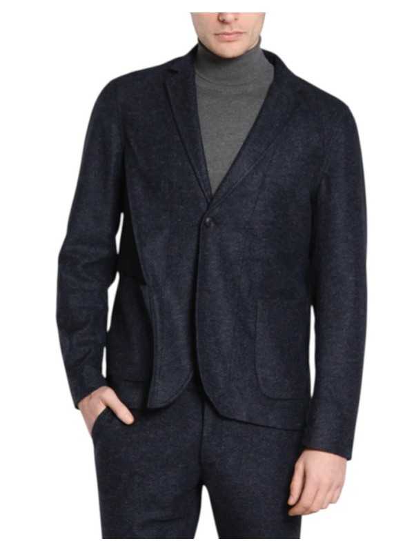 Veste jersey bleu chiné Roma Mason's Homme 9GC3880 MTE852 012 Strasbourg Boutique Online Mode 