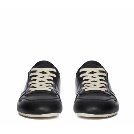 Baskets run Minimal Sneak cuir noir blanc Rick Owens homme RU02E 1889 LCO 09 boutique Strasbourg sneaker fashion