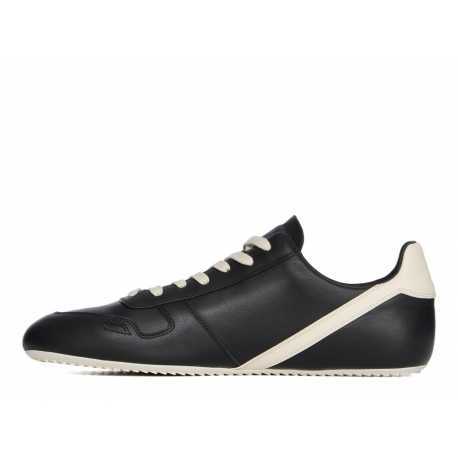 Baskets run Minimal Sneak cuir noir blanc Rick Owens homme RU02E 1889 LCO 09 boutique Strasbourg sneaker fashion