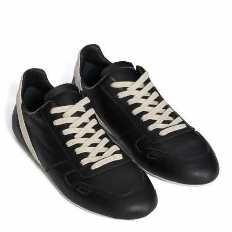 Baskets run Minimal Sneak cuir noir blanc Rick Owens homme RU02E 1889 LCO 09 boutique Strasbourg sneaker fashion