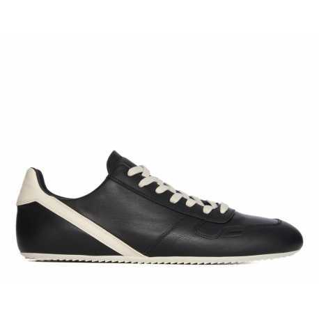 Baskets run Minimal Sneak cuir noir blanc Rick Owens homme RU02E 1889 LCO 09 boutique Strasbourg sneaker fashion