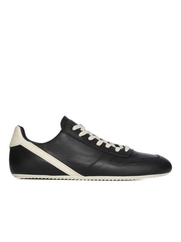 Baskets run Minimal Sneak cuir noir blanc Rick Owens homme RU02E 1889 LCO 09 boutique Strasbourg sneaker fashion
