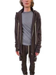 Gilet Zipped Hoodie zip capuche dark dust cachemire Rick owens homme RU02E 1614 WSBR 78 boutique Strasbourg vêtement 
