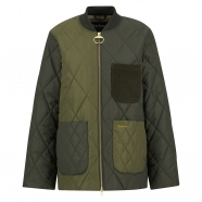 Veste matelassée patch col bombers vert Olive Leonie Barbour Femme LQU1839 OL71 boutique Strasbourg vêtement fashion mode 