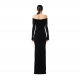 Robe longue noir velours manches longues Elisabetta Franchi femme AM34S 110 boutique Strasbourg dress mode vêtement AM34S57E2