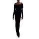 Robe longue noir velours manches longues Elisabetta Franchi femme AM34S 110 boutique Strasbourg dress mode vêtement AM34S57E2