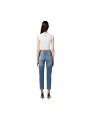 Jeans slim confort délavé poche broderie Elisabetta Franchi Femme PJ07N 192