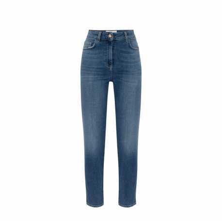 Jeans slim confort délavé poche broderie Elisabetta Franchi Femme PJ07N 192