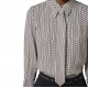 Chemisier viscose Milk print logo noir Elisabetta Franchi Femme CA109 EF1 boutique Strasbourg vêtement mode shirt