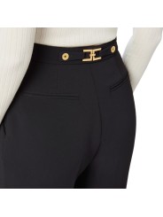 Pantalon large pattes taille Noir Elisabetta Franchi Femme PA099 110 boutique Strasbourg pant mode vêtement woman fashion