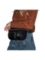 SAC BANANE SUEDE PYTHON NOIR ROMEO 2635 CLARIS VIROT FEMME boutique Strasbourg online bag mode