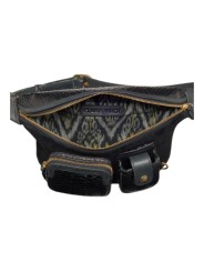 SAC BANANE SUEDE PYTHON NOIR ROMEO 2635 CLARIS VIROT FEMME boutique Strasbourg online bag mode