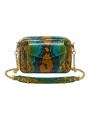 SAC CHARLY PYTHON SAFRAN TURQUOISE CHAINE GOLD LOTUS 4088 CLARIS VIROT FEMME boutique Strasbourg online bag mode