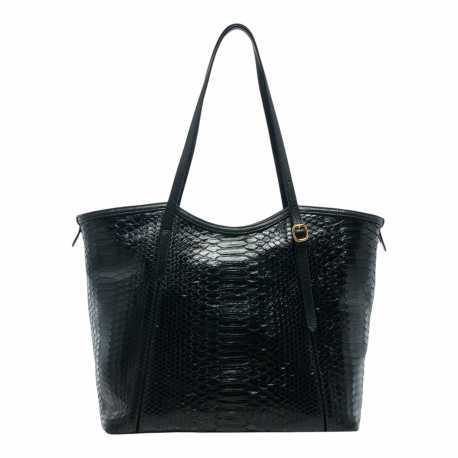 SAC CABAS PYTHON NOIR INDIA 4121 CLARIS VIROT FEMME boutique Strasbourg online bag mode