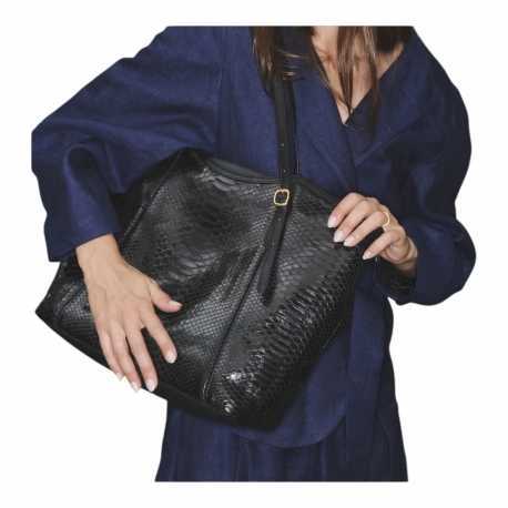 SAC CABAS PYTHON NOIR INDIA 4121 CLARIS VIROT FEMME boutique Strasbourg online bag mode