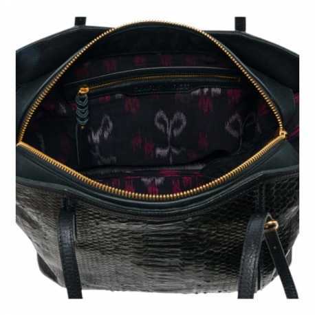 SAC CABAS PYTHON NOIR INDIA 4121 CLARIS VIROT FEMME boutique Strasbourg online bag mode