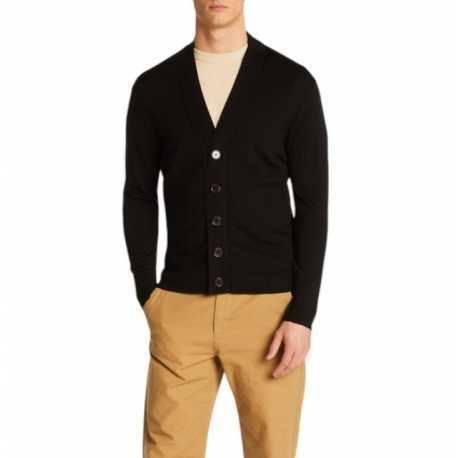 GILET MERINOS COL COTELE DOS EUGENE NOIR 622628 9010 MONTAGUT HOMME boutique Strasbourg vêtement mode fashion man