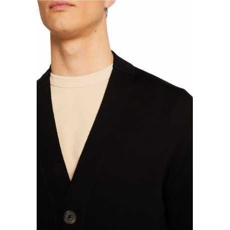 GILET MERINOS COL COTELE DOS EUGENE NOIR 622628 9010 MONTAGUT HOMME boutique Strasbourg vêtement mode fashion man