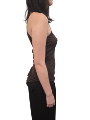 Débardeur 1 épaule viscose choco raisin One Shoulder Tank Rick Owens Femme LI02E 3105 RV 54 Strasourg fashion store mode