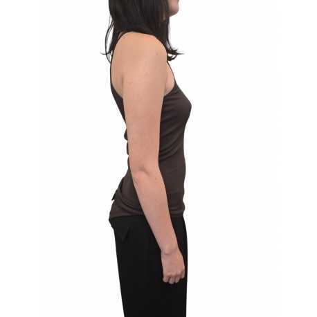 Débardeur 1 épaule viscose choco raisin One Shoulder Tank Rick Owens Femme LI02E 3105 RV 54 Strasourg fashion store mode