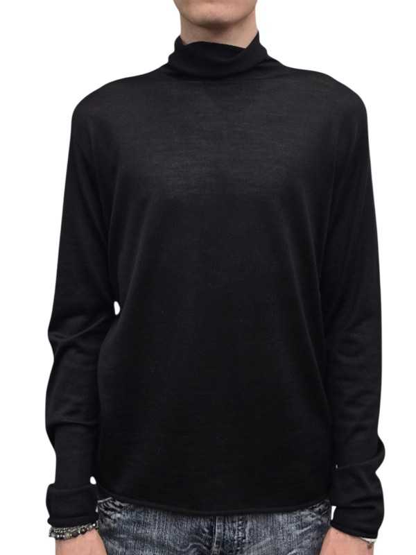 Pull col roulé laine vierge mérinos noir Isabel Benenato Homme UK72 01 Fashion Mode Vêtements Boutique Strasbourg