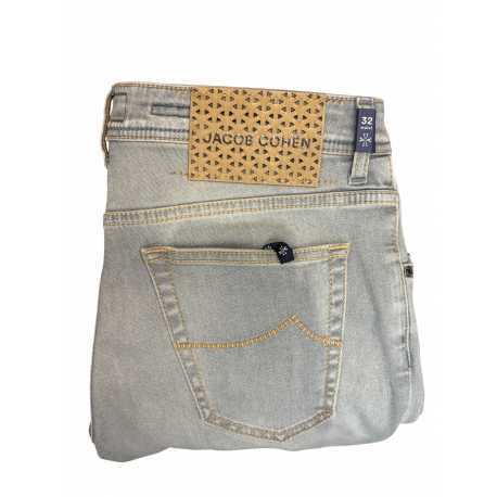Jeans gris bleuté délavé Scott jacron tressé Jacob Cohën Homme S3618 V2 900D Fashion Mode Vêtements Strasbourg