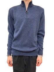 PULL COL CAMION BLEU CHINE TISBURY BARBOUR HOMME MKN1187 BL91 boutique shop online mode Strasbourg