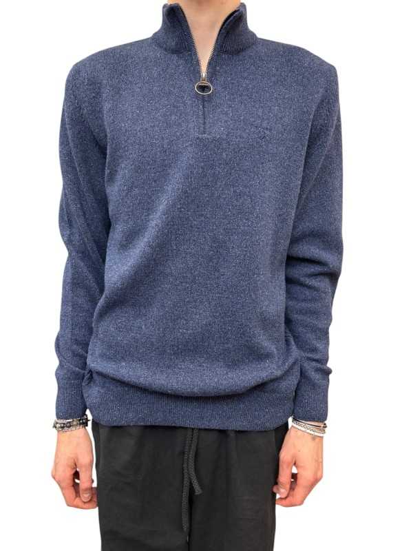 PULL COL CAMION BLEU CHINE TISBURY BARBOUR HOMME MKN1187 BL91 boutique shop online mode Strasbourg