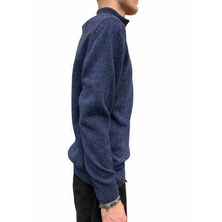 PULL COL CAMION BLEU CHINE TISBURY BARBOUR HOMME MKN1187 BL91 boutique shop online mode Strasbourg