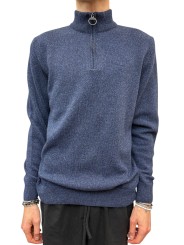PULL COL CAMION BLEU CHINE TISBURY BARBOUR HOMME MKN1187 BL91 boutique shop online mode Strasbourg