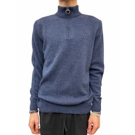 PULL COL CAMION BLEU CHINE TISBURY BARBOUR HOMME MKN1187 BL91 boutique shop online mode Strasbourg