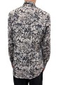 Chemise bleu nuit print feuilles sable Ungaro homme U4001 C5597 15 boutique shop online mode Strasbourg shirt