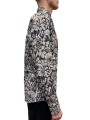 Chemise bleu nuit print feuilles sable Ungaro homme U4001 C5597 15 boutique shop online mode Strasbourg shirt