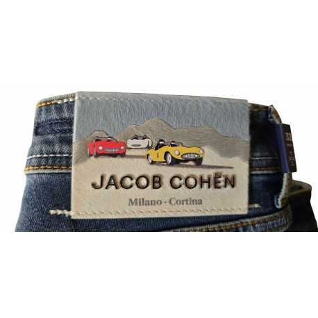 Jeans délavé jacron course Cortina bouton Duomo Jacob Cohen homm Bard S4213 V1 200D boutique Strasbourg vêtement fashion