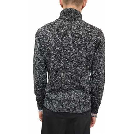 Pull col roulé chiné noir blanc Ungaro homme U0318D M5201 80 boutique shop online mode Strasbourg vêtement fashion