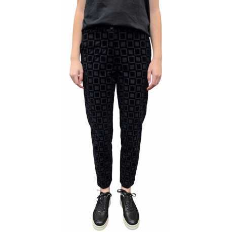 Pantalon noir tech carreaux velours noir RRD Roberto Ricci Designs Femme 25734 10 Fashion Mode Strasbourg Boutique